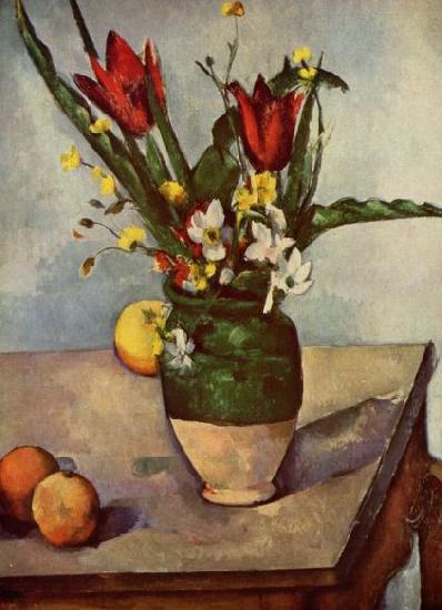 Paul Cezanne Stilleben, Tulpen und apfel